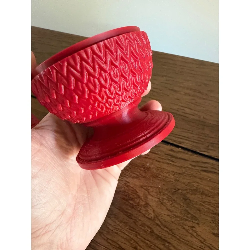 Owl Fairy Lamp Red 3D Printed Viking Fairy Lamp Style Textured